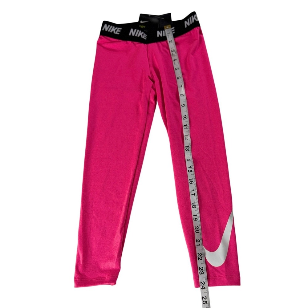 Nike Dri-FIT Leggings Girls 6X Hyper Pink Swoosh Logo Activewear NWT - Picture 6 of 11